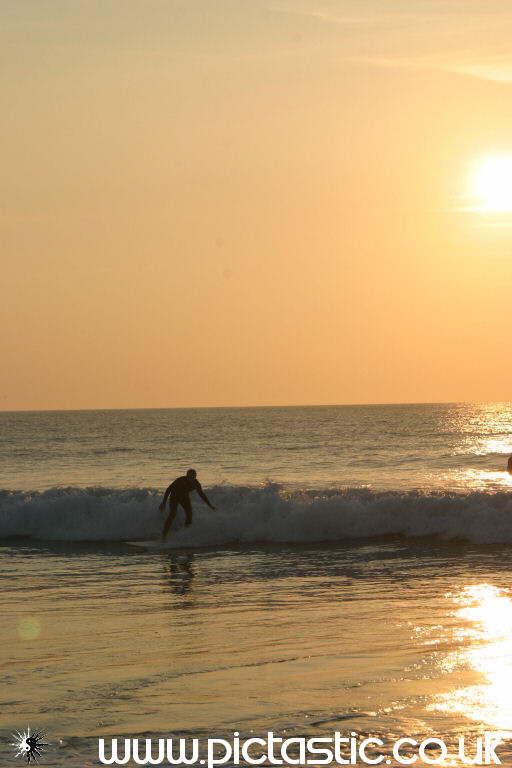 Sunset photograph at widemouth bay cornwall